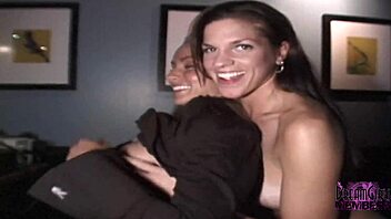 Big boobs and big asses collide in public nudity video