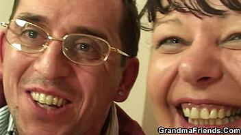 Grandma and grandpa enjoy a threesome in POV