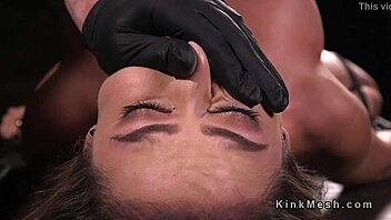 Squirting slave in bizarre bondage fetish video