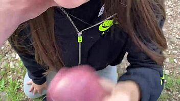 Teen BDSM session with big cock in public