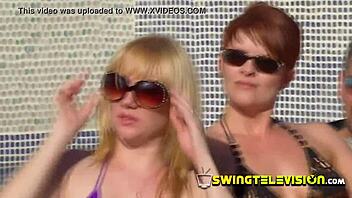 Full-length amateur film of swinger couples indulging in roleplay and sex