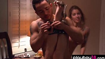 Big tits and asshole closeup in an amateur threesome with a bisexual