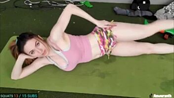 Skinny teen with big boobs and perfect body gets fit on webcam