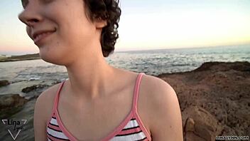Linalynn's pierced nipples get some attention during outdoor sex - A German amateur video
