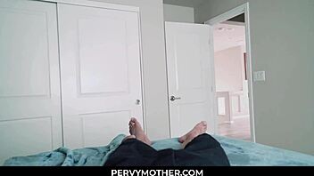 Step mom and step son have bareback pussy fucking in family video