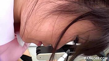 Petite Asian gets rimmed and swallowed by doctor