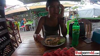 Amateur Asian teen masturbates and blows her boyfriend's big cock in POV