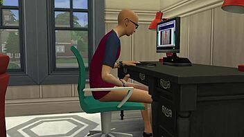Young and old couple indulge in steamy online sex