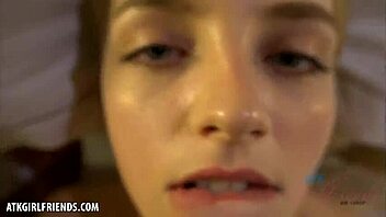 Amateur blonde babe Kate Bloom gets her tight pussy filled with cum in POV