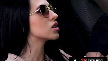Dark haired beauty Alyssa bounty gets her small tits and ass fucked hard