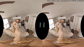 Virtual reality sex with a petite blonde teen named Lily Larimar