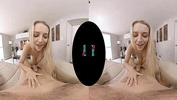 Virtual reality sex with a petite blonde teen named Lily Larimar