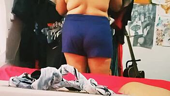 Voyeur spies on me in shorts and no panties