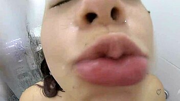 Colombian teen gets wet and wild in the shower