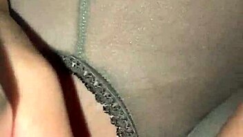 Amateur babe in stockings and pantyhose gets a cumshot