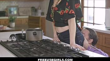 Stepdaughter and stepdad indulge in a hot threesome with a young girl
