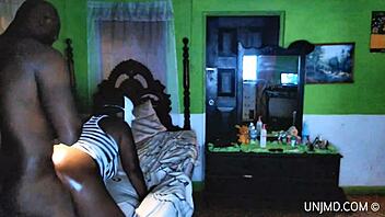 Big black cock pounds tight pussy of an amateur black girl