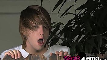 Emo gay man enjoys throat fuck and anal pounding in HD video