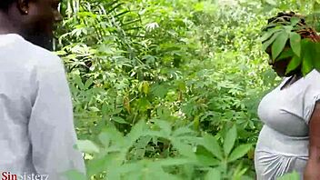 Big ass black babe and her stepson have rough sex on mama's ranch