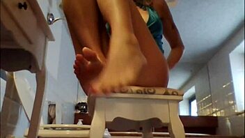 Amateur pornstars show off their barefoot assets in close-up shots