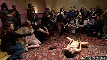 Group sex and fisting with Asian exhibitionist slave