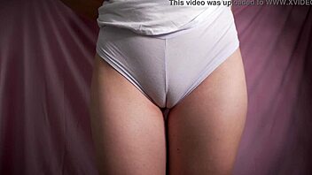 Seductive panties with a tight pussy slide for teen orgasm