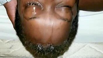 Hotel room deepthroat and gagging with a black amateur