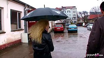 German mutter gets her big tits bouncing on camera