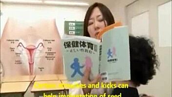 Japanese teacher enjoys naughty schoolgirl action