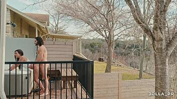 Amateur brunette enjoys outdoor orgasm with Mark