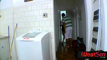 Amateur blonde maid gets her ass fucked by tony tiger