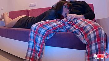 Deepthroat mom pisses on her young lover