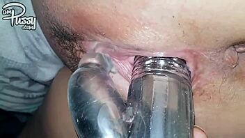 Amateur wife's closeup masturbation with rabbit vibrator