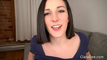 Close up of Clara dee's natural tits and facial joi in HD video