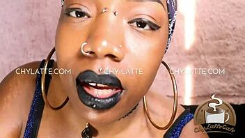 Amateur ebony succubus rides dildo and gets eye-rolling on black cock