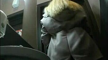 Hidden camera captures girls pissing in the cafe restroom