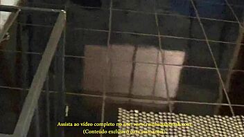 Dominatrix dominates her submissive with a padded bed