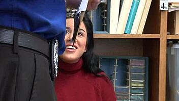 Teen with big tits gets her ass pounded by a corrupt policeman