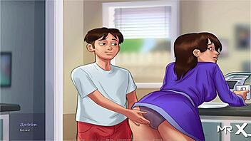 Cartoon mom gets her fill of cock in summer adventure