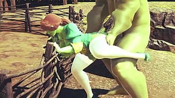 Hentai princess Fiona takes on a massive hulk in 3D