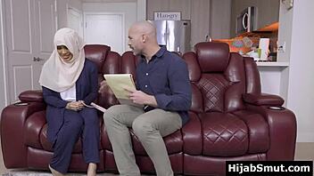 Arab wife cheats on her husband with a muscular therapist