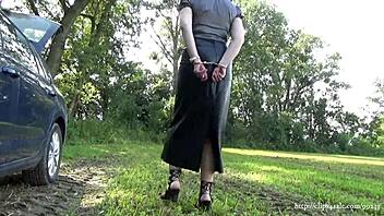 Amateur MILF Angela shows off her fetish for bondage and handcuffs