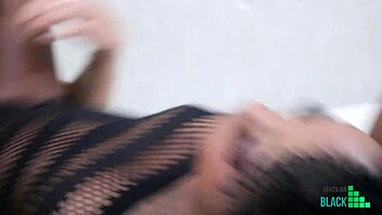 Ebony teen Myke Brazil gets spanked by an old man