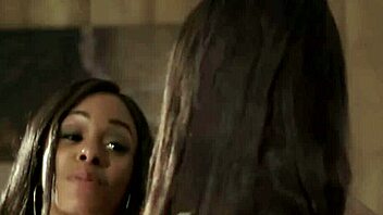 Busty black girl gets a sensual lesbian massage