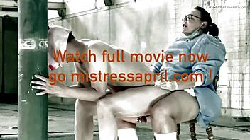 Anal fuck and strapon play with a submissive mistress