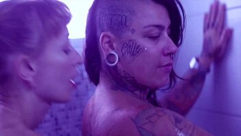 Lesbian lovers get wet and wild in the shower