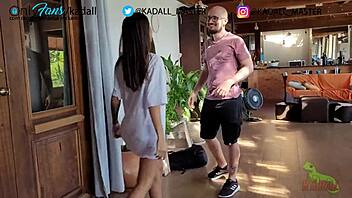 Chubby chick gets kinky with daddy daddy and his pet dog