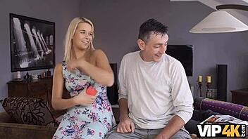Nikky dream fulfilled with stepdad's skilled pussy licking
