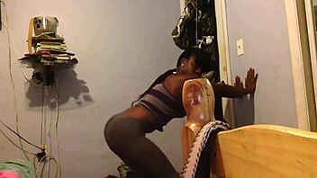 Caribbean babe Asha shows off her thick thighs and amazing ass
