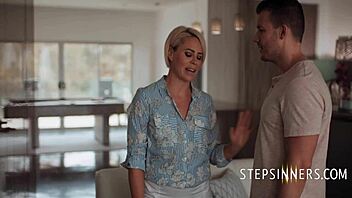 Stepmom and stepsons engage in taboo family sex